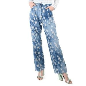 VHNY Vivienne Hu Worn Hole Denim Pants